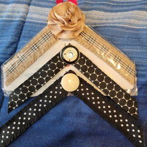 Lindsay Phillips Switch-Flop Straps, Size L, Lot of 3 (Beige, black/white)